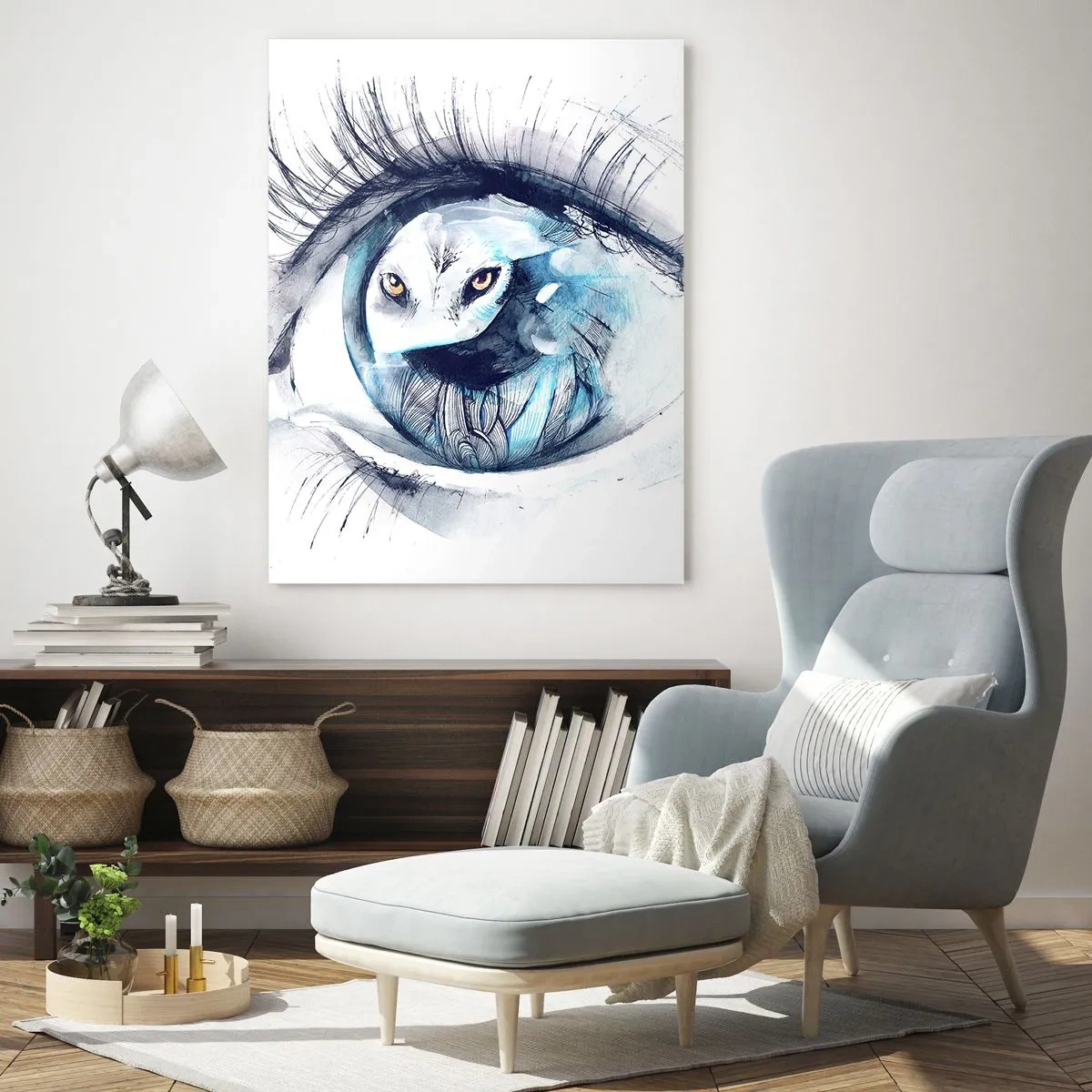 Obraz na skle - Z očí do očí s divočinou - 50x70 cm