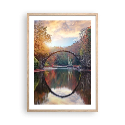 Plagát v ráme zo svetlého duba - Za zrkadlom - 50x70 cm