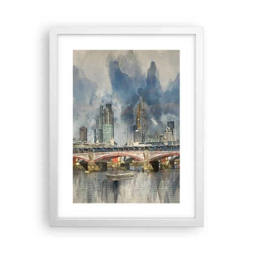 Plagát v bielom ráme - Londýn v celej svojej kráse - 30x40 cm