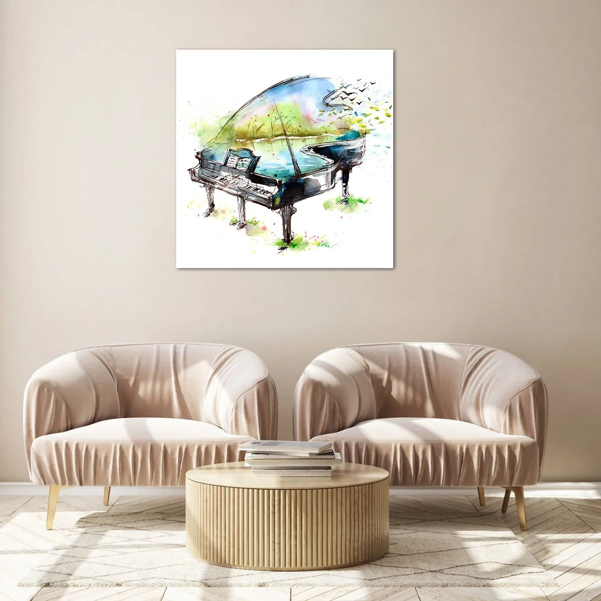 Obraz na skle - Zakliate v hudbe - 60x60 cm