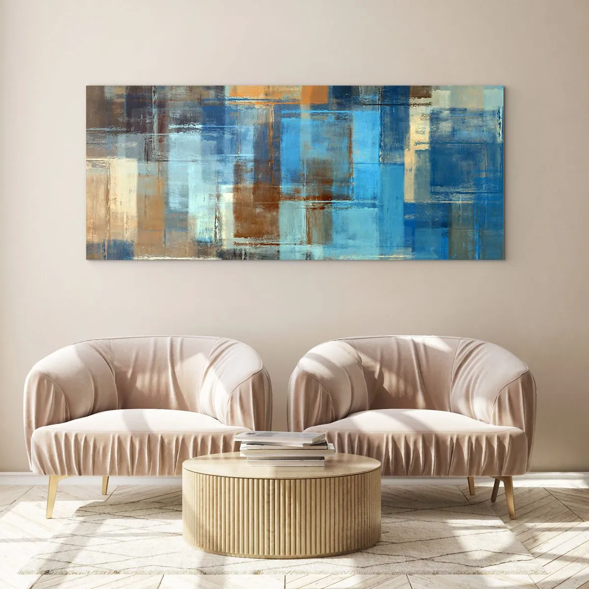 Obraz na skle - Cez modrý závoj - 100x40 cm