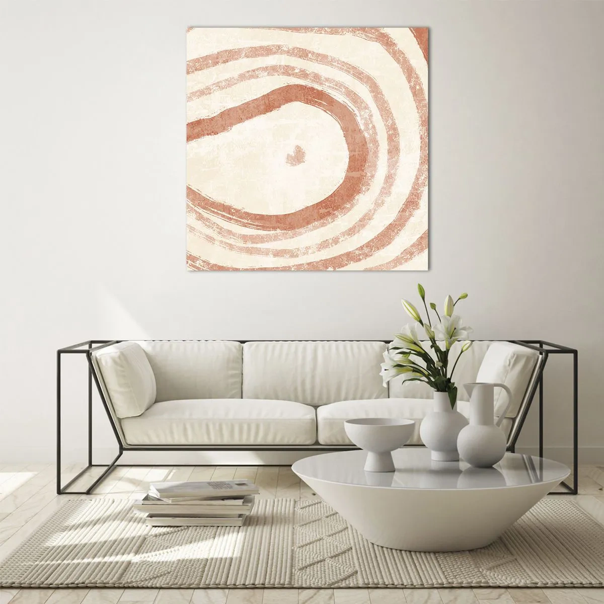 Obraz na skle - Koralové kruhy – kompozícia - 60x60 cm
