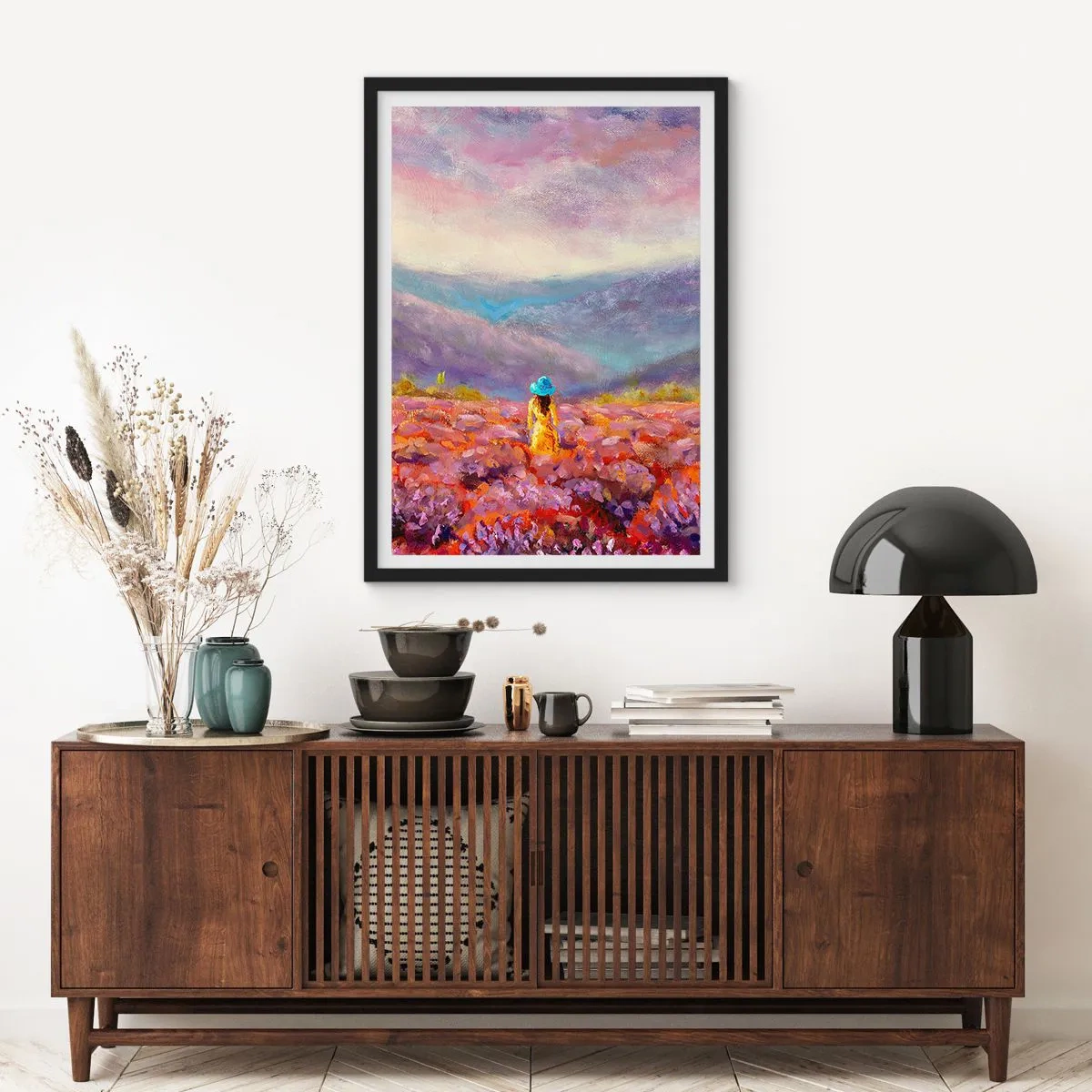 Plagát v čiernom ráme - V levanduľovom svete - 61x91 cm