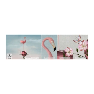 Vzorka fototapety Premium Canvas - Basketbalová alegória - Abstrakcia, Flamingo, Vták - 100x30 cm