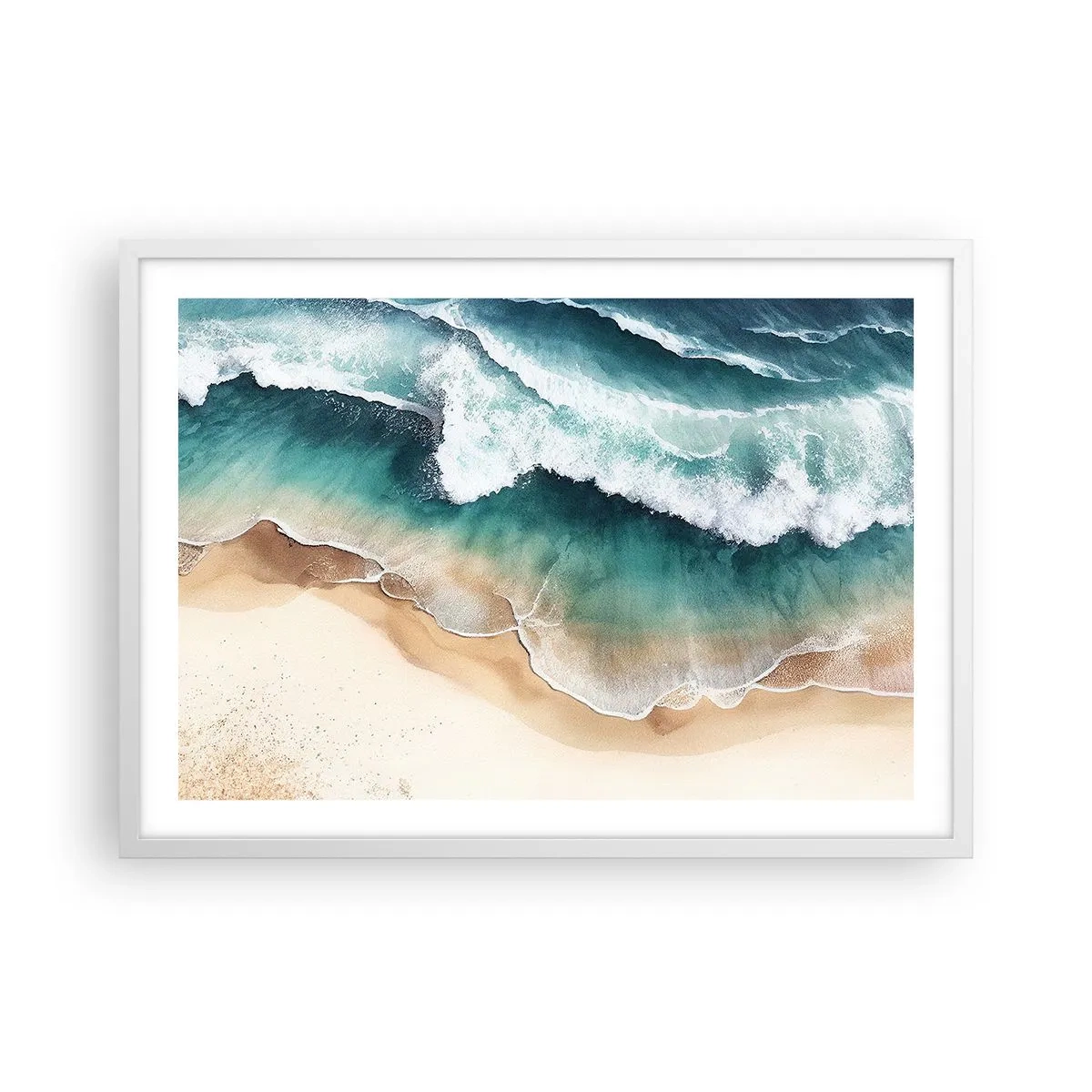 Plagát v bielom ráme - Odveké stretnutie - 70x50 cm