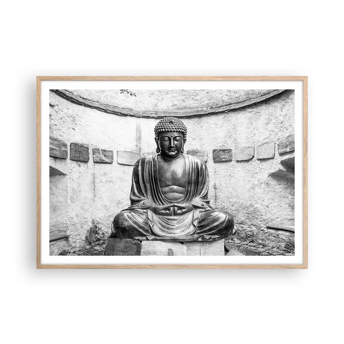 Plagát v ráme zo svetlého duba - Pri zdroji pokoja - 100x70 cm