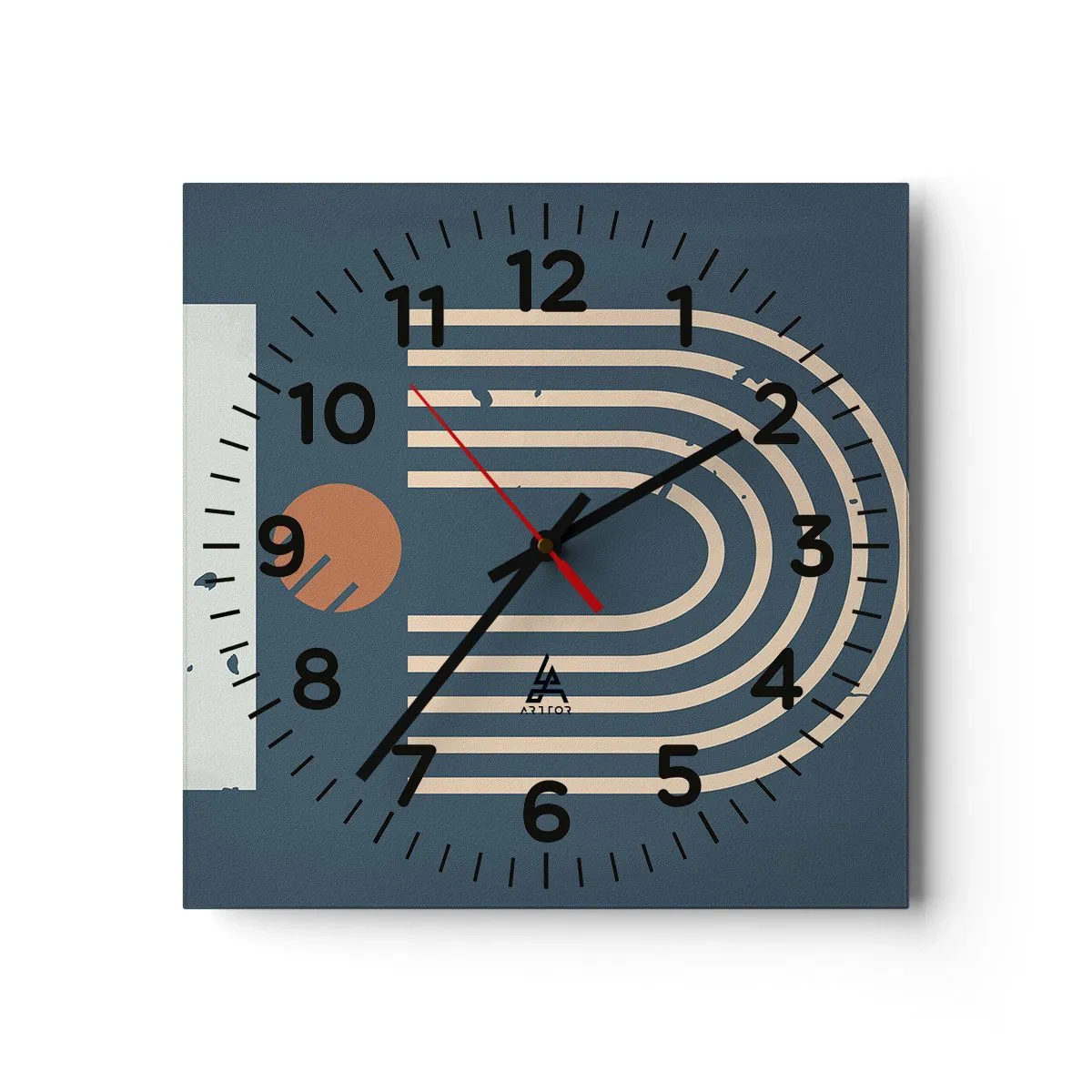 Nástenné hodiny - Geometria v námorníckej modrej - 30x30 cm