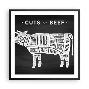 Plagát v čiernom ráme - Šlabikár mäsiara - 60x60 cm