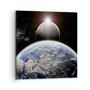 Obraz na plátne - Vesmírna krajina - východ slnka - 70x70 cm