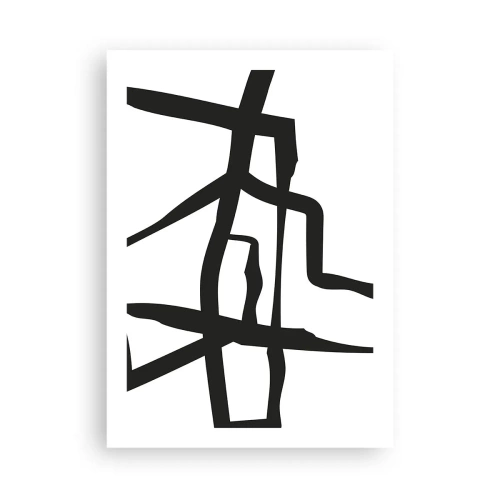 Plagát - Čiernobiela konštrukcia - 50x70 cm