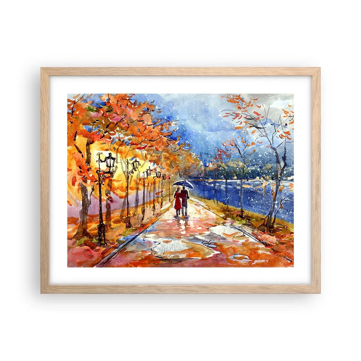 Plagát v ráme zo svetlého duba - Spoločne k hranici času - 50x40 cm