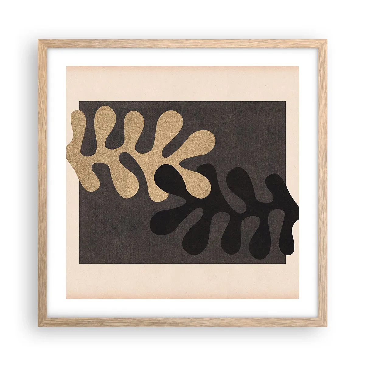 Plagát v ráme zo svetlého duba - Neprítomnosť a doplnenie - 50x50 cm