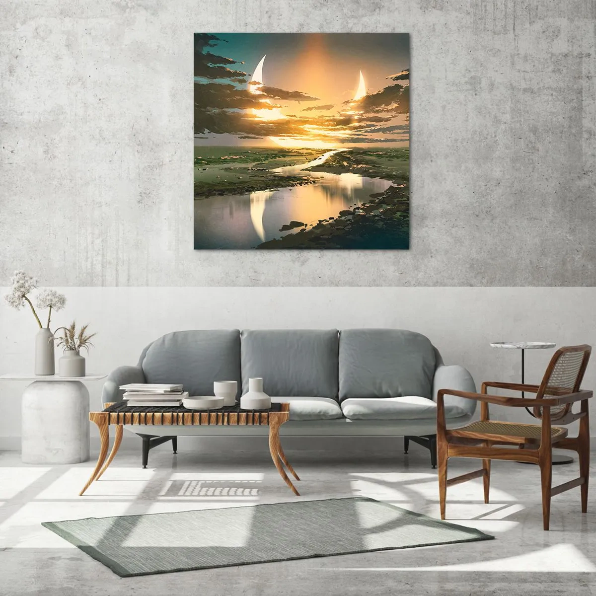 Obraz na skle - Niekde vo vzdialenej galaxii - 60x60 cm