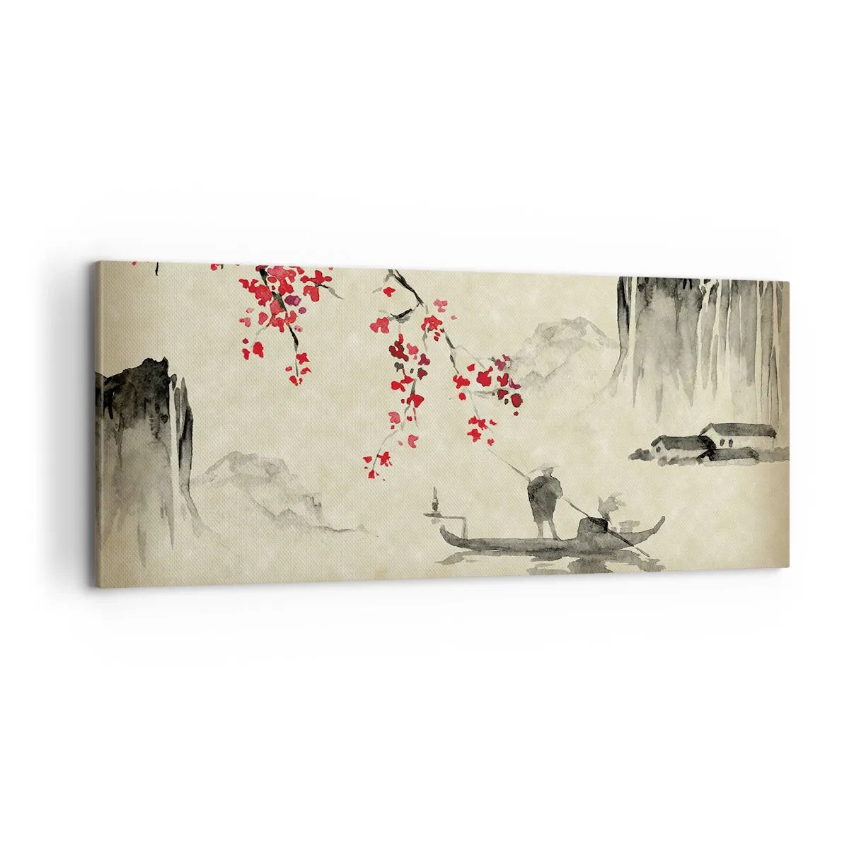 Obraz na plátne - V krajine kvitnúcich čerešní - 100x40 cm