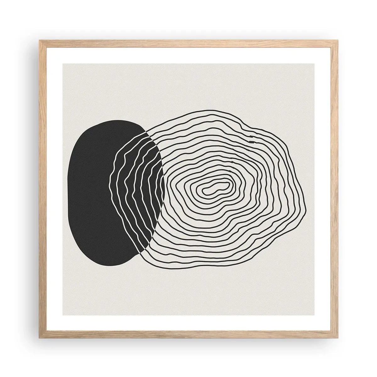 Plagát v ráme zo svetlého duba - Trvanie a kmitanie - 60x60 cm