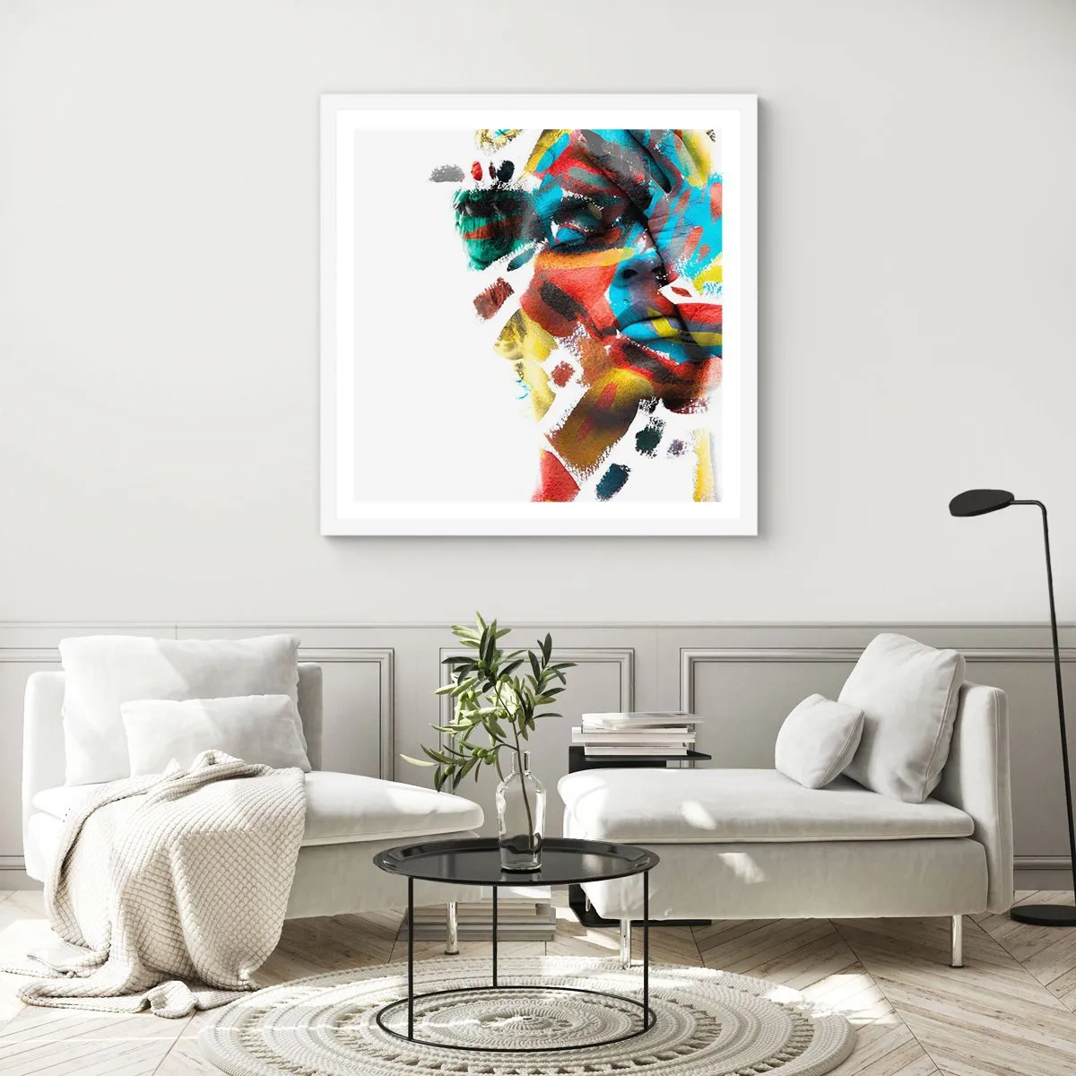 Plagát v bielom ráme - Pestrá osobnosť - 60x60 cm