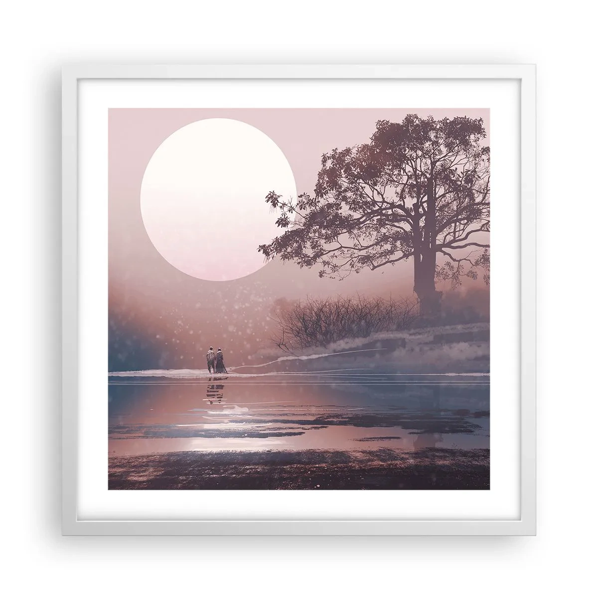 Plagát v bielom ráme - Nočné zázraky - 50x50 cm