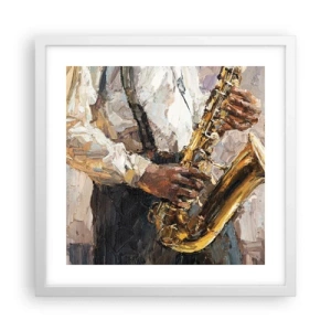 Plagát v bielom ráme - Čas na sólovú hru - 40x40 cm