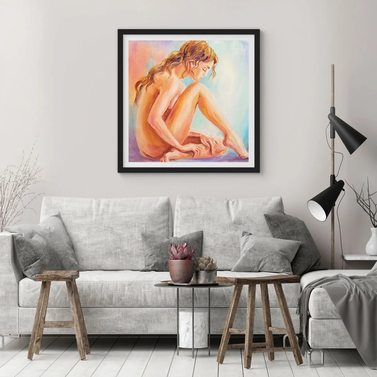 Plagát v čiernom ráme - Akt mladosti - 40x40 cm