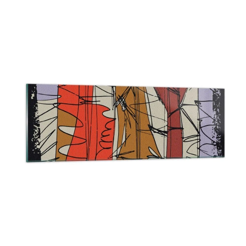 Obraz na skle - Spontánna kompozícia - 90x30 cm