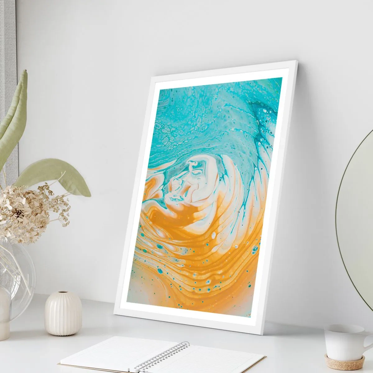 Plagát v bielom ráme - Pastelový vír - 61x91 cm