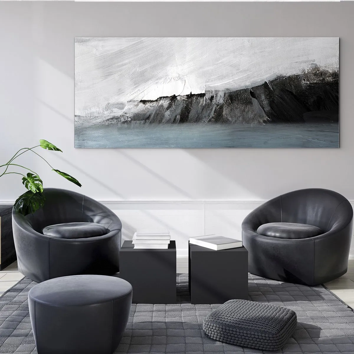 Obraz na skle - Voda – zem: stret živlov - 100x40 cm