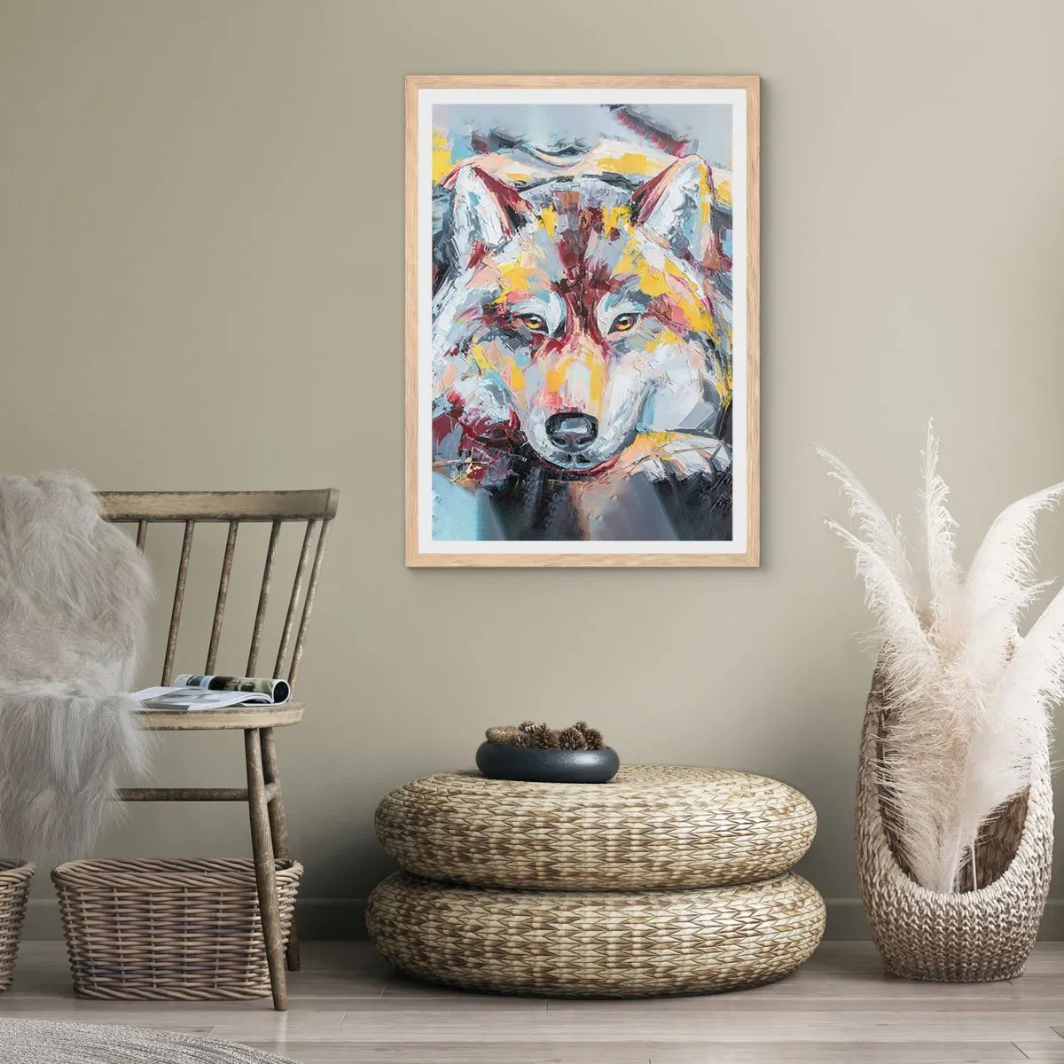 Plagát v ráme zo svetlého duba - Pokoj medzi blízkymi - 70x100 cm