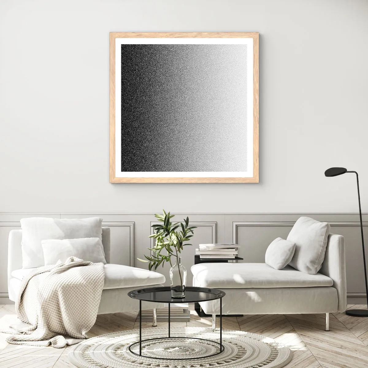 Plagát v ráme zo svetlého duba - Smerom ku svetlu - 60x60 cm