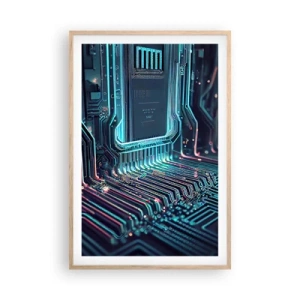 Plagát v ráme zo svetlého duba - Len tak premýšľam… - 61x91 cm