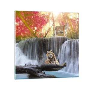 Obraz na skle - Surrealistická krajina    - 30x30 cm