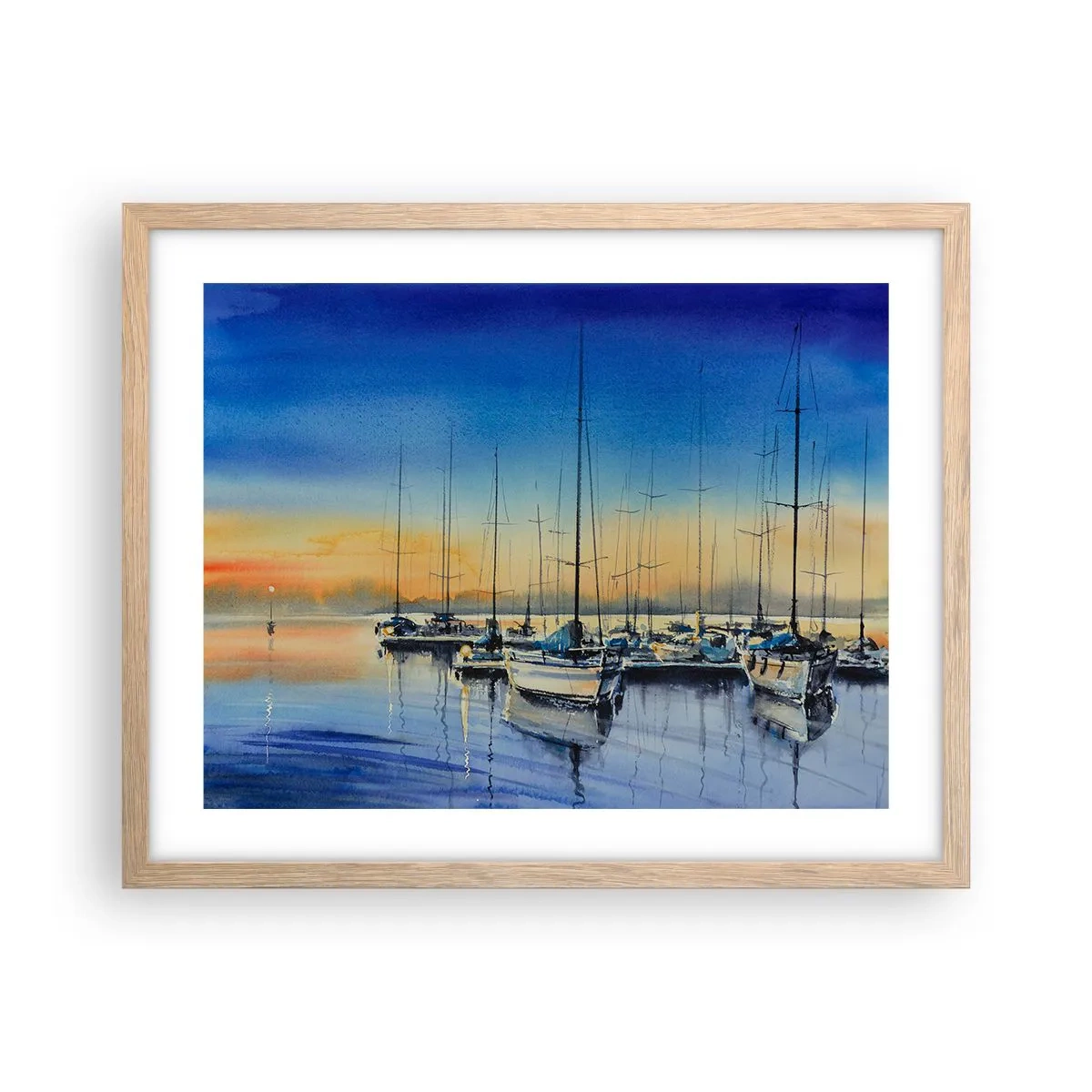 Plagát v ráme zo svetlého duba - Koniec dobrého dňa - 50x40 cm