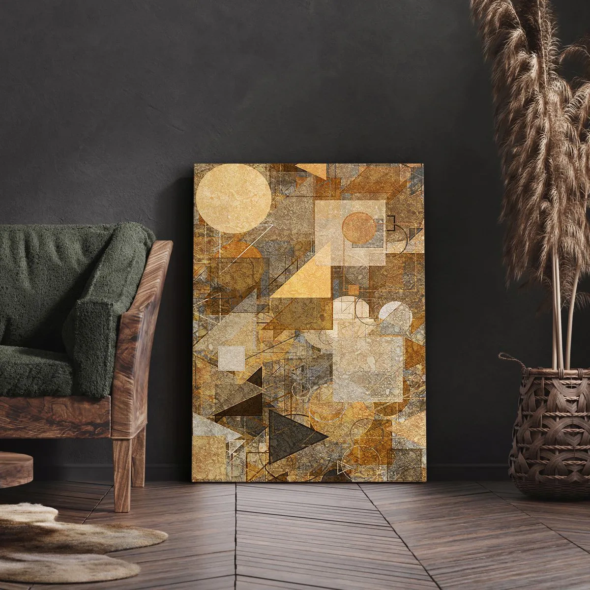 Obraz na plátne - Kubistické bronzové štúdium - 50x70 cm