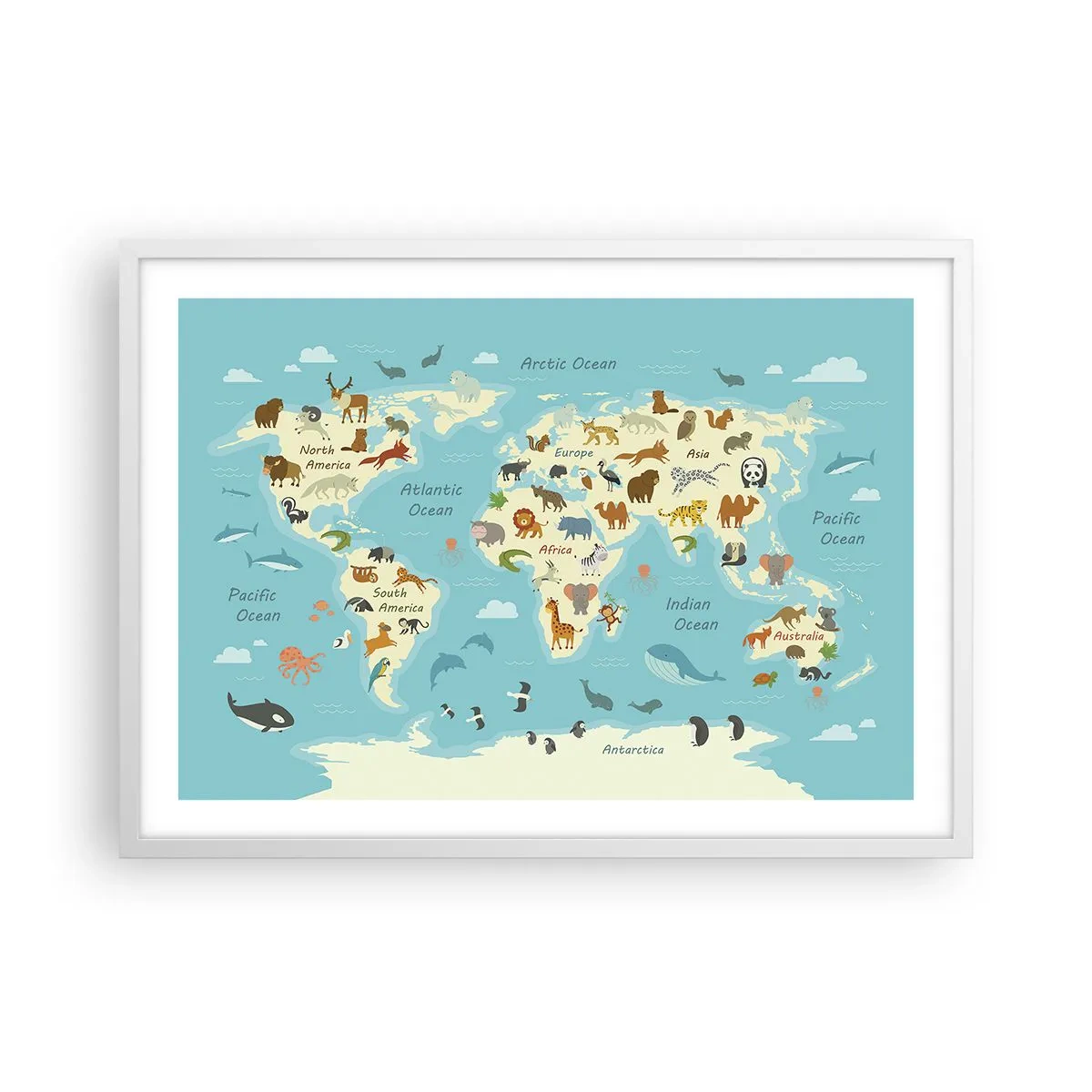 Plagát v bielom ráme - Dobrí susedia - 70x50 cm