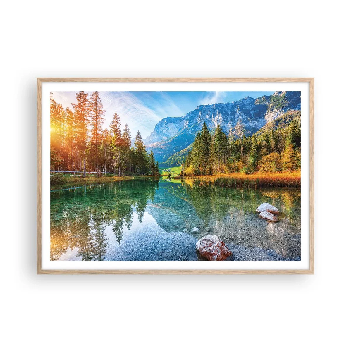 Plagát v ráme zo svetlého duba - Nežnosť jesene - 100x70 cm