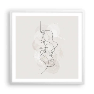 Plagát v bielom ráme - Zamotaní v objatí - 60x60 cm