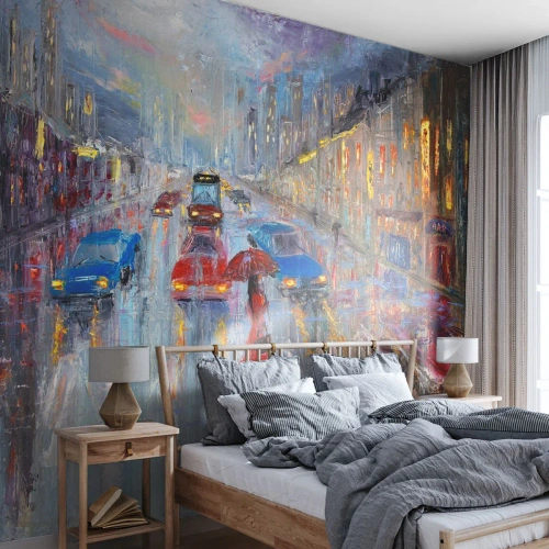 Fototapeta Premium Canvas - Daždivé popoludnie v meste - Mesto, Architektúra, Prechádzka v daždi - 200x140 cm