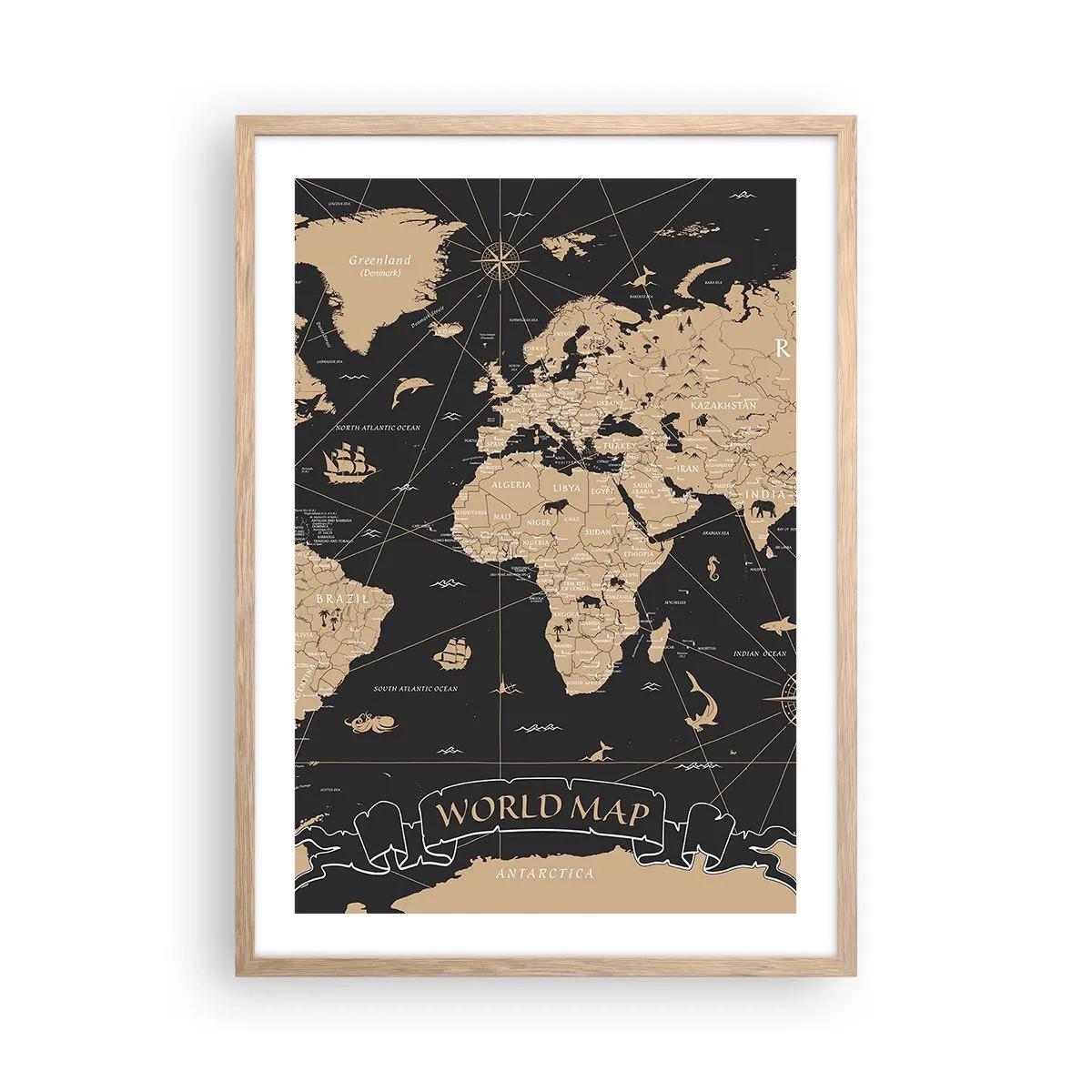 Plagát v ráme zo svetlého duba - Hranice môjho sveta - 50x70 cm