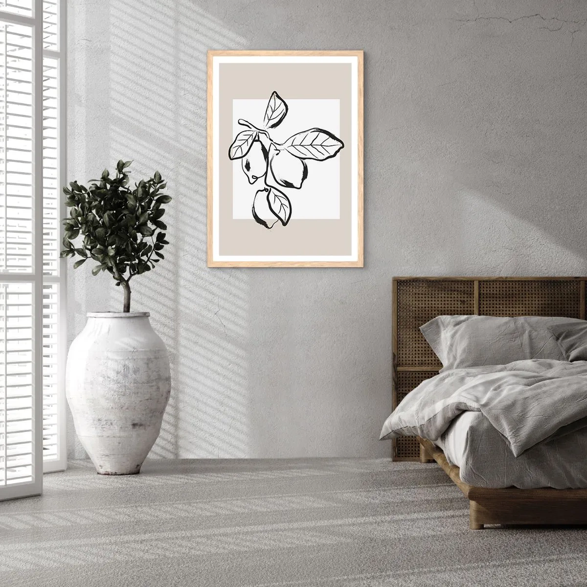 Plagát v ráme zo svetlého duba - Kde citrón dozrieva… - 40x50 cm