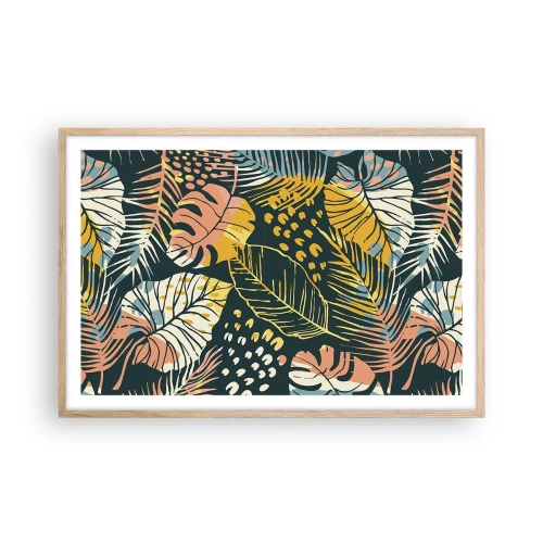 Plagát v ráme zo svetlého duba - Listová fantázia - 91x61 cm