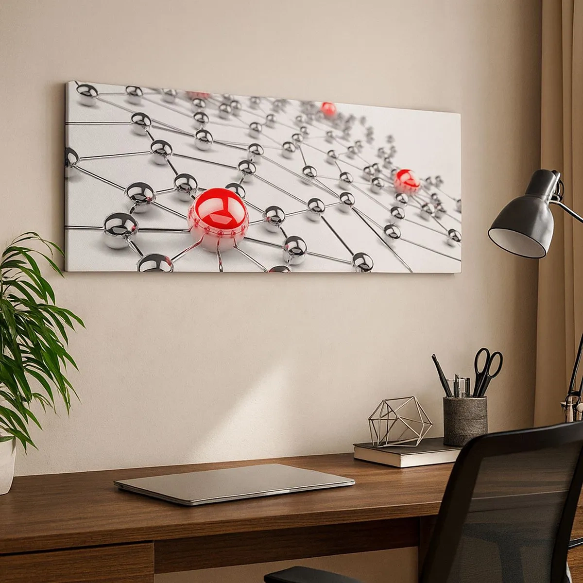 Obraz na plátne - Strieborná sieť - 100x40 cm