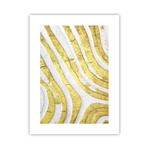 Plagát - Kompozícia v bielej a zlatej - 30x40 cm