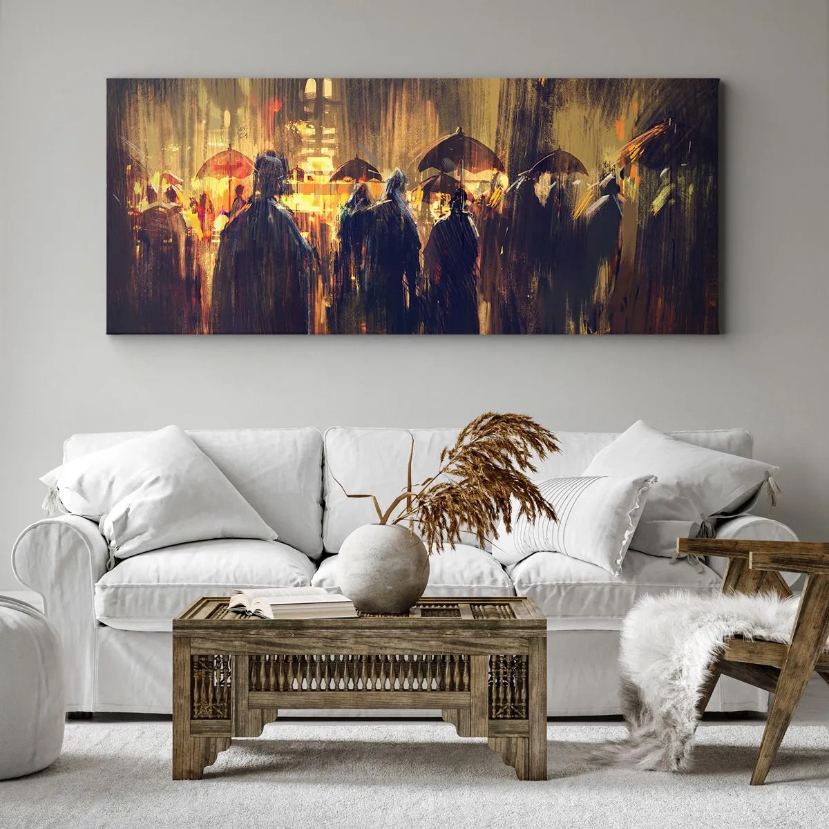 Obraz na plátne - Nasledovníci dažďa - 140x50 cm