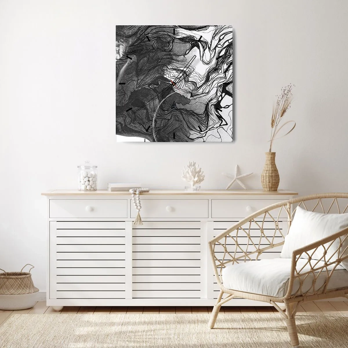 Nástenné hodiny - Zapletená v snoch - 40x40 cm