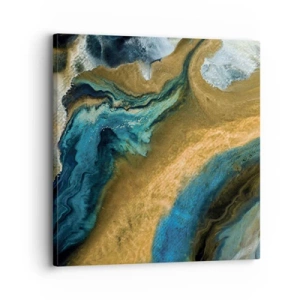 Obraz na plátne - Modrá – žltá – vzájomné vplyvy - 30x30 cm