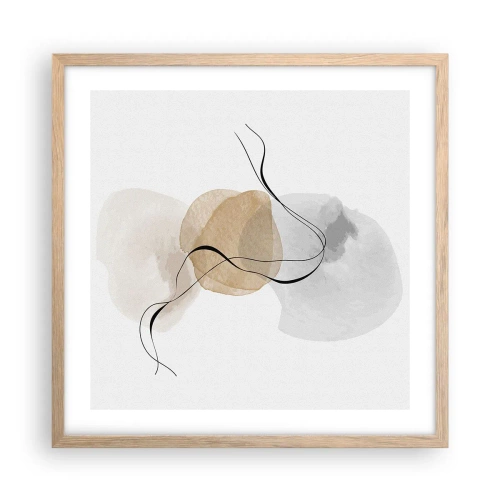 Plagát v ráme zo svetlého duba - Vzdušné korálky - 50x50 cm