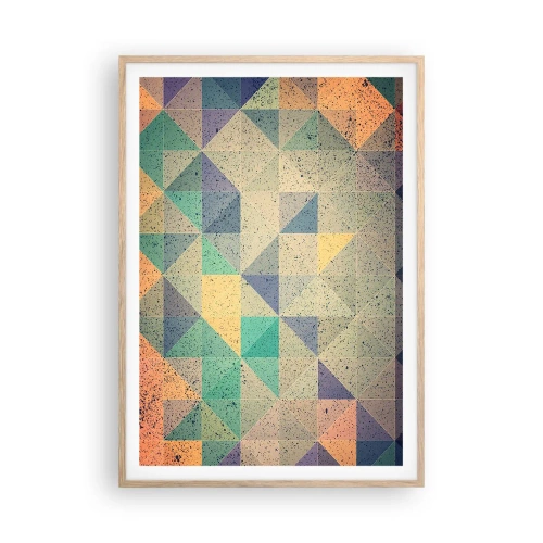 Plagát v ráme zo svetlého duba - Republika trojuholníkov - 70x100 cm