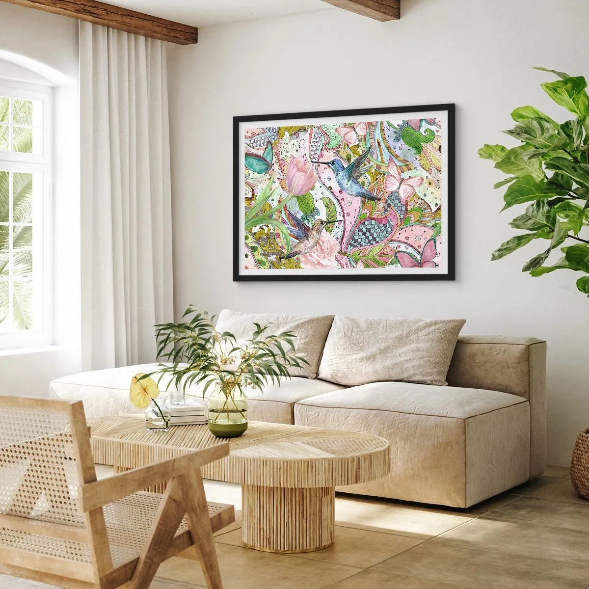 Plagát v čiernom ráme - Zamotané do lián - 70x50 cm