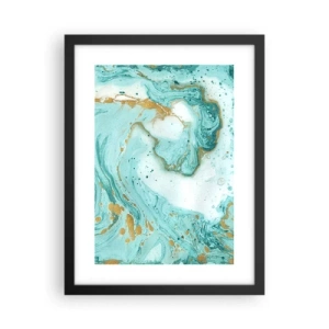 Plagát v čiernom ráme - Pod veľkou vlnou z epochy Edo - 30x40 cm