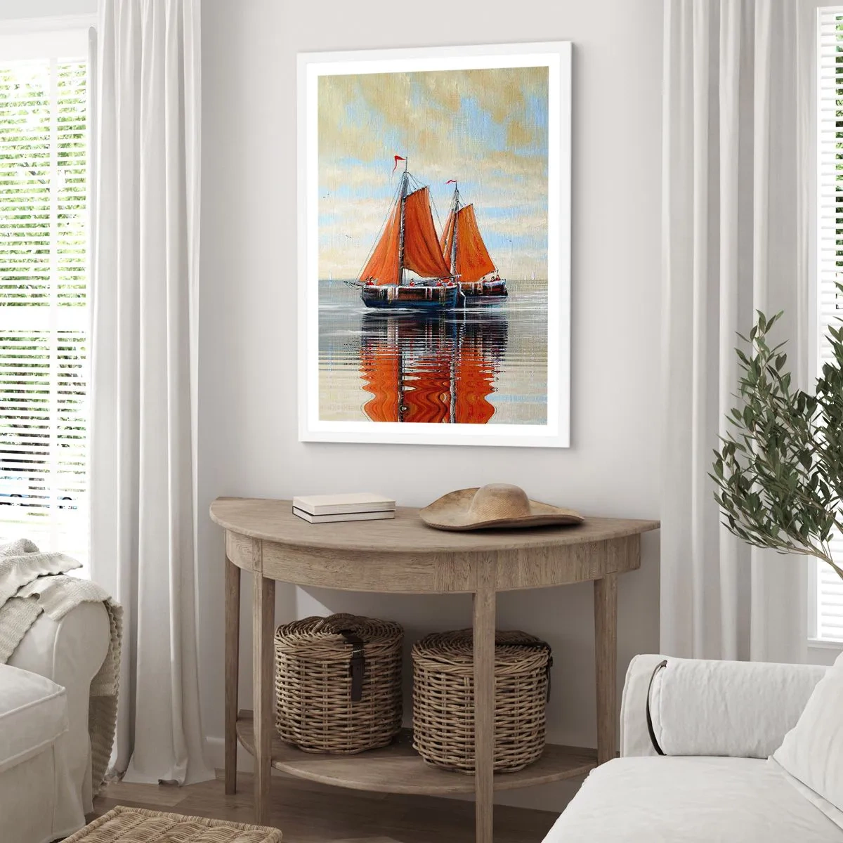 Plagát v bielom ráme - Pluj, námorník… - 50x70 cm