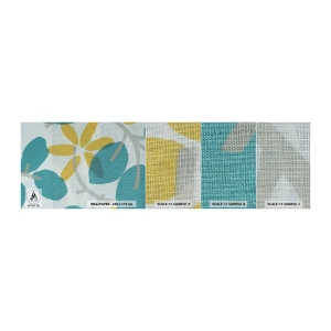 Vzorka fototapety Premium Canvas - Medzi azúrovými listami - Boho, Kvety, Minimalizmus - 100x30 cm